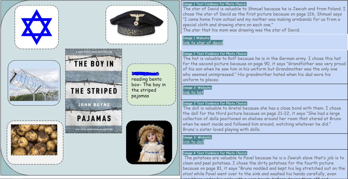 MsLongJH's tweet photo. Here are some of our 8th-grade #bookbento boxes from literature circles. It was exciting to see the connections they made. Thank you to @YoungJH_Library for sharing this idea! https://t.co/DZzcG8O3SU
