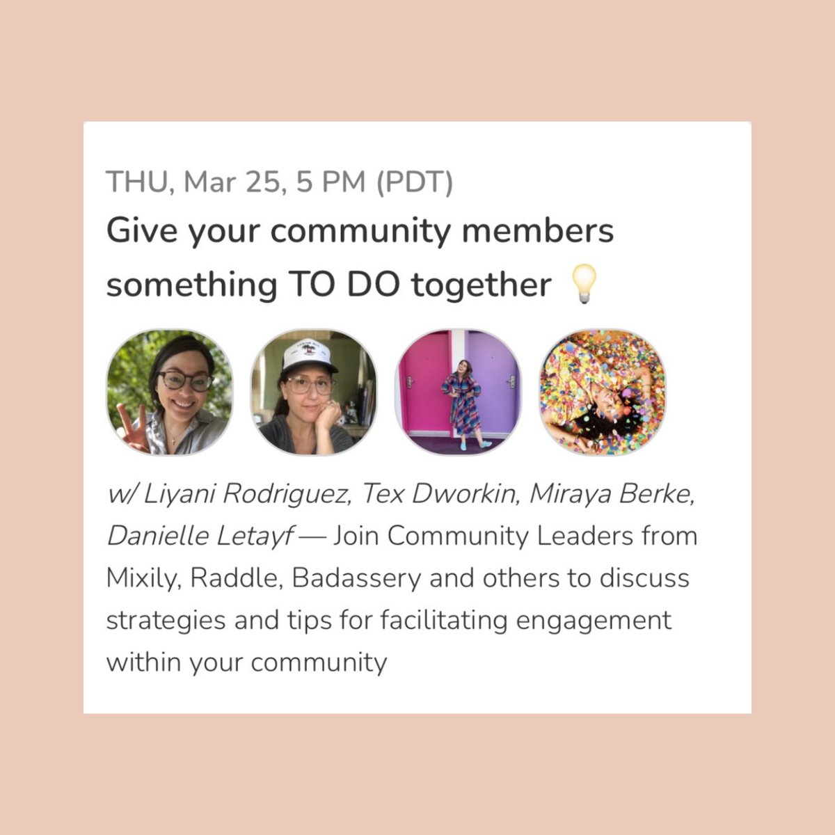Join our next @joinClubhouse community chat this Thursday with our friends from @getraddle and <a href="/Badassery_HQ/">badassery_hq</a>!  ios.joinclubhouse.com/event/mWrRDzLy