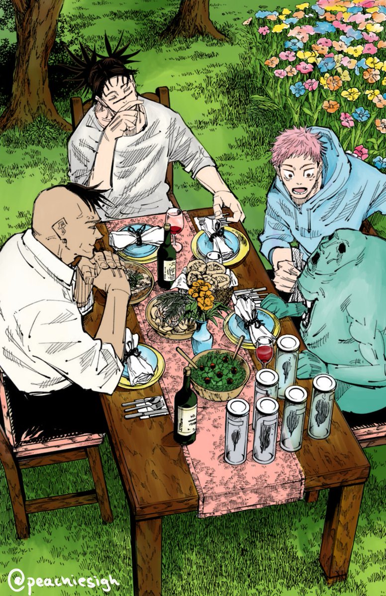 peachiesigh's tweet photo. everyone's favorite family <3 
.
.
#呪術廻戦 #jujutsukaisen https://t.co/0MWdLGsuM2