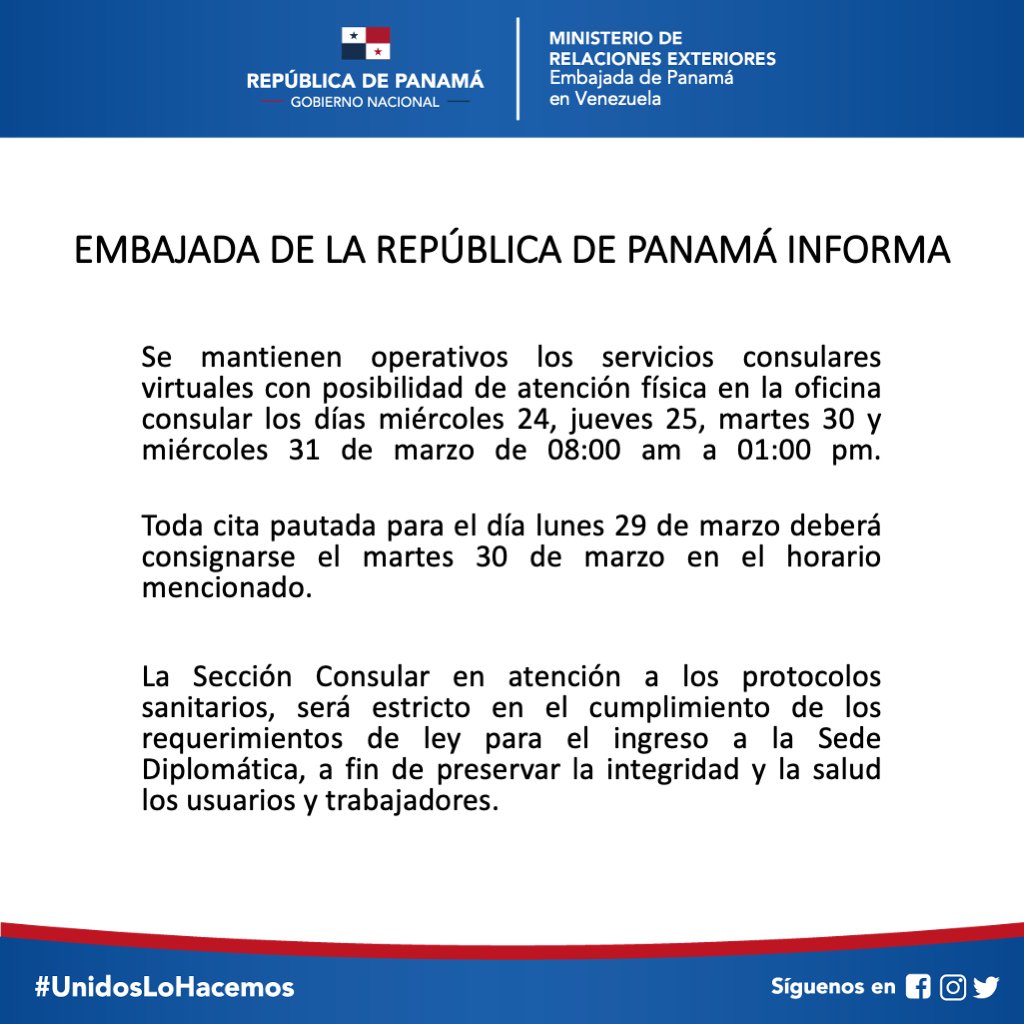 Embajada de Panamá en Venezuela (@embpanamaven) on Twitter photo 