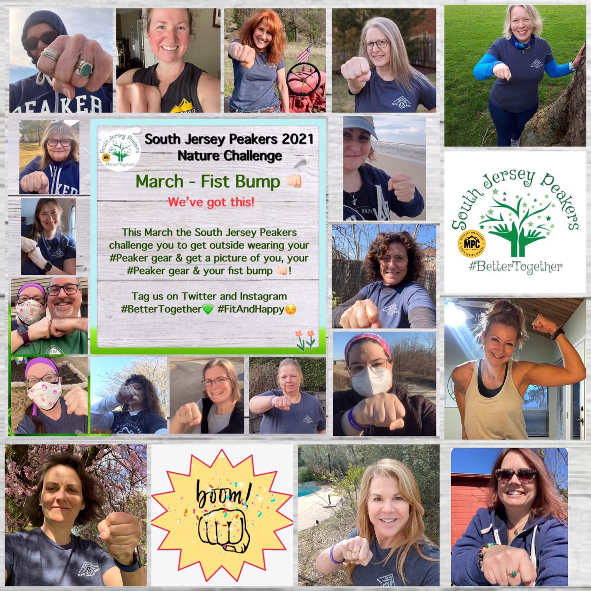 SoJerseyPeakers's tweet photo. Looking good #Peakers! Keep those March @SoJerseyPeakers👊🏻 Fist Bump Nature Challenge selfies coming!  We Challenge you! #BetterTogether💚 #FitAndHappy ☺️We’ve got this! 👊🏻 💚 https://t.co/9Agq61w0BW