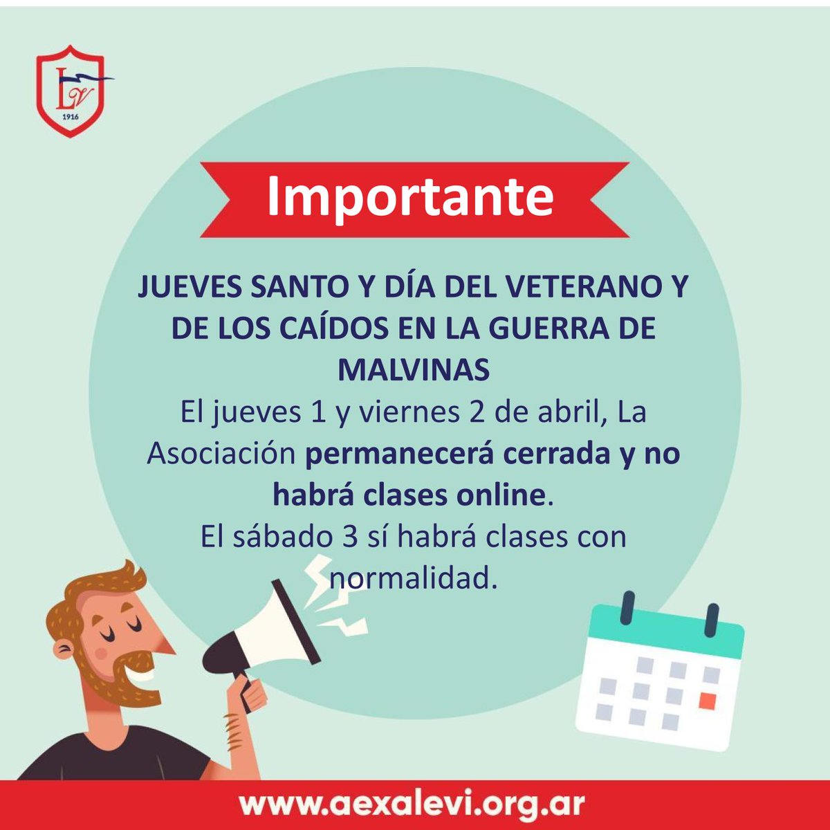 📣 ¿Sos alumno de AEXALEVI? Este aviso es para vos.