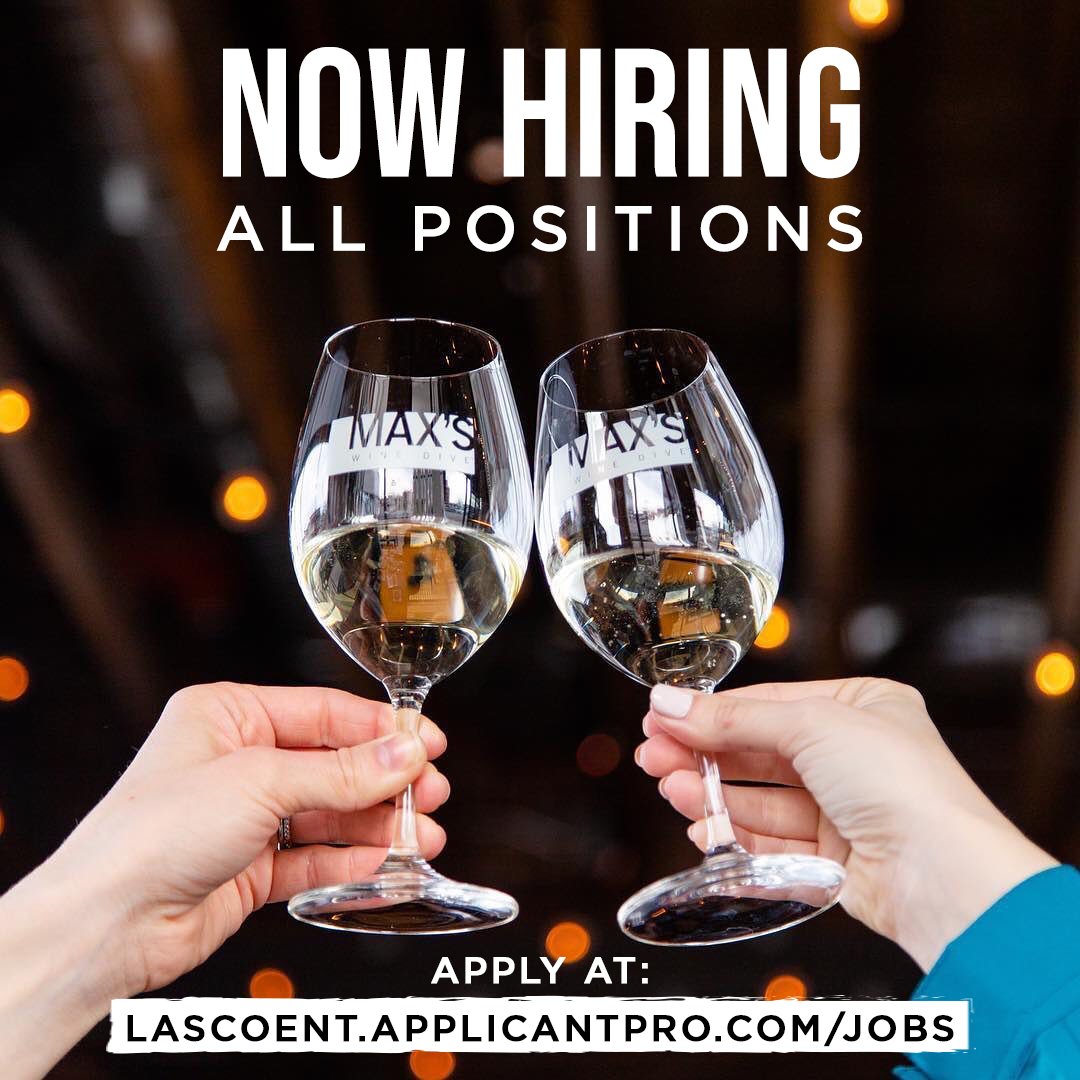 Share the love of good food, wine, and vibes at Max’s Wine Dive! We are hiring front of the house and back of the house positions at all locations. Apply now at: qoo.ly/3bd9f5
