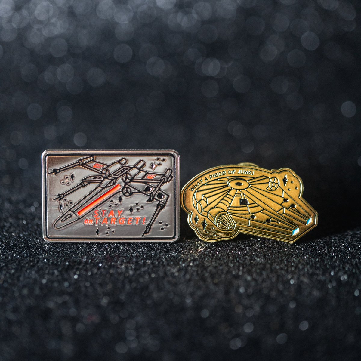 TheSundayCo_'s tweet photo. Which would you rather travel across the galaxy in? 🌌
X-Wing or Millennium Falcon? 
Personally we ❤️ the X-Wing!
.
.
.
#thesundayco #enamelpins #enamelpin #starwars #starwarspins #starwarspin #xwing #millenniumfalcon https://t.co/TFympMi4rp