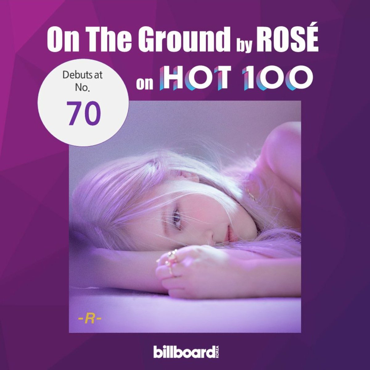 kpopwnation's tweet photo. BILLBOARD HOT DEBUT ROSE
#ROSÉ #R #OnTheGround #CongratulationsROSE https://t.co/D7t0J8gotD