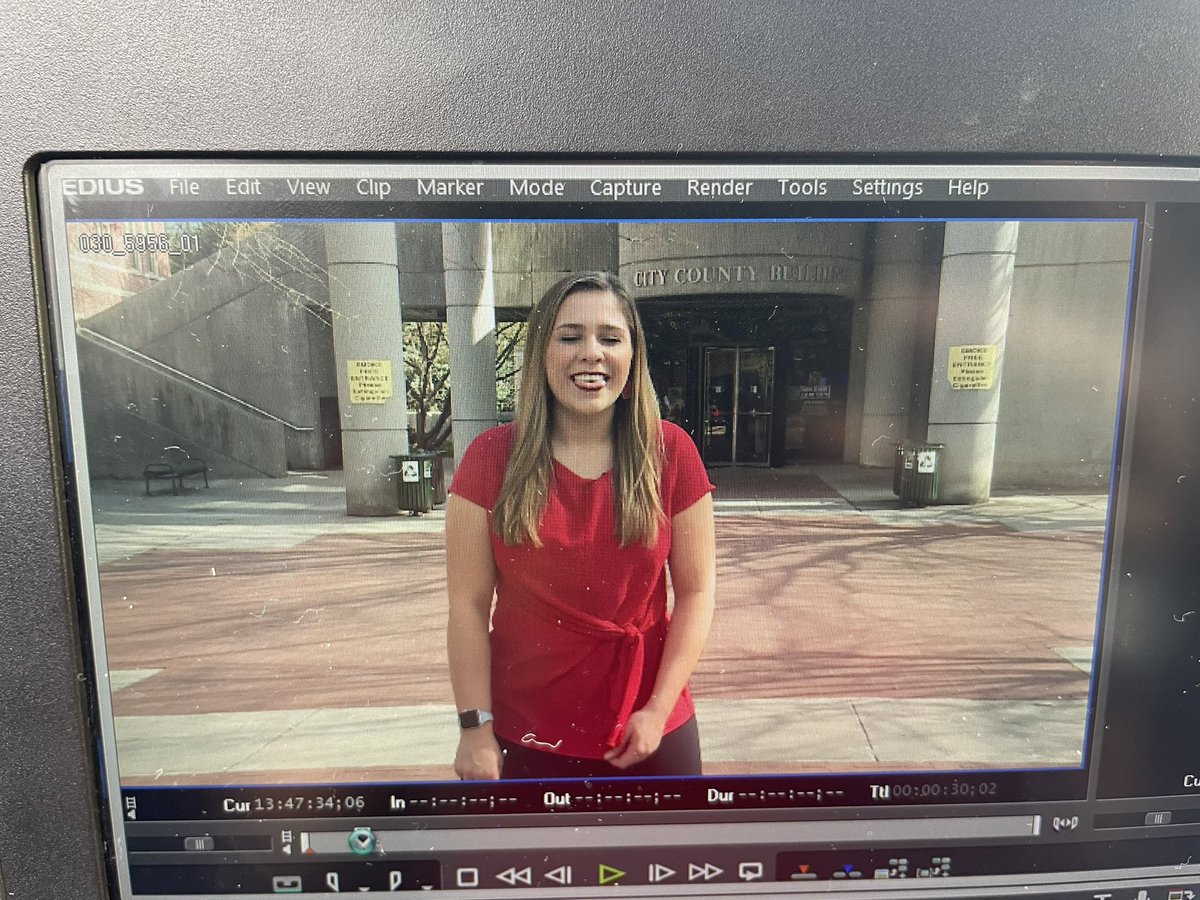 AbbyKousouris's tweet photo. Put this picture in the dictionary under tongue-tied. I just couldn’t get out what I wanted to say. Is it Saturday yet? #ReportingLife https://t.co/qAfMd9bg4Q