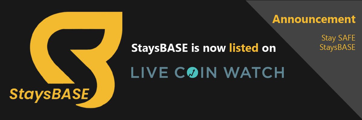 You can now follow $SBS on <a href="/LiveCoinWatch/">Live Coin Watch • Live Crypto Analytics</a> and check price data &amp; historic prices. 💪

Thank you <a href="/LiveCoinWatch/">Live Coin Watch • Live Crypto Analytics</a> for listing us on your platform!📊

Buy here:
📈JulSwap: t.ly/ccnY

📲 Join our Telegram:
t.me/StaysBASE

#BSC #BinanceSmartChain