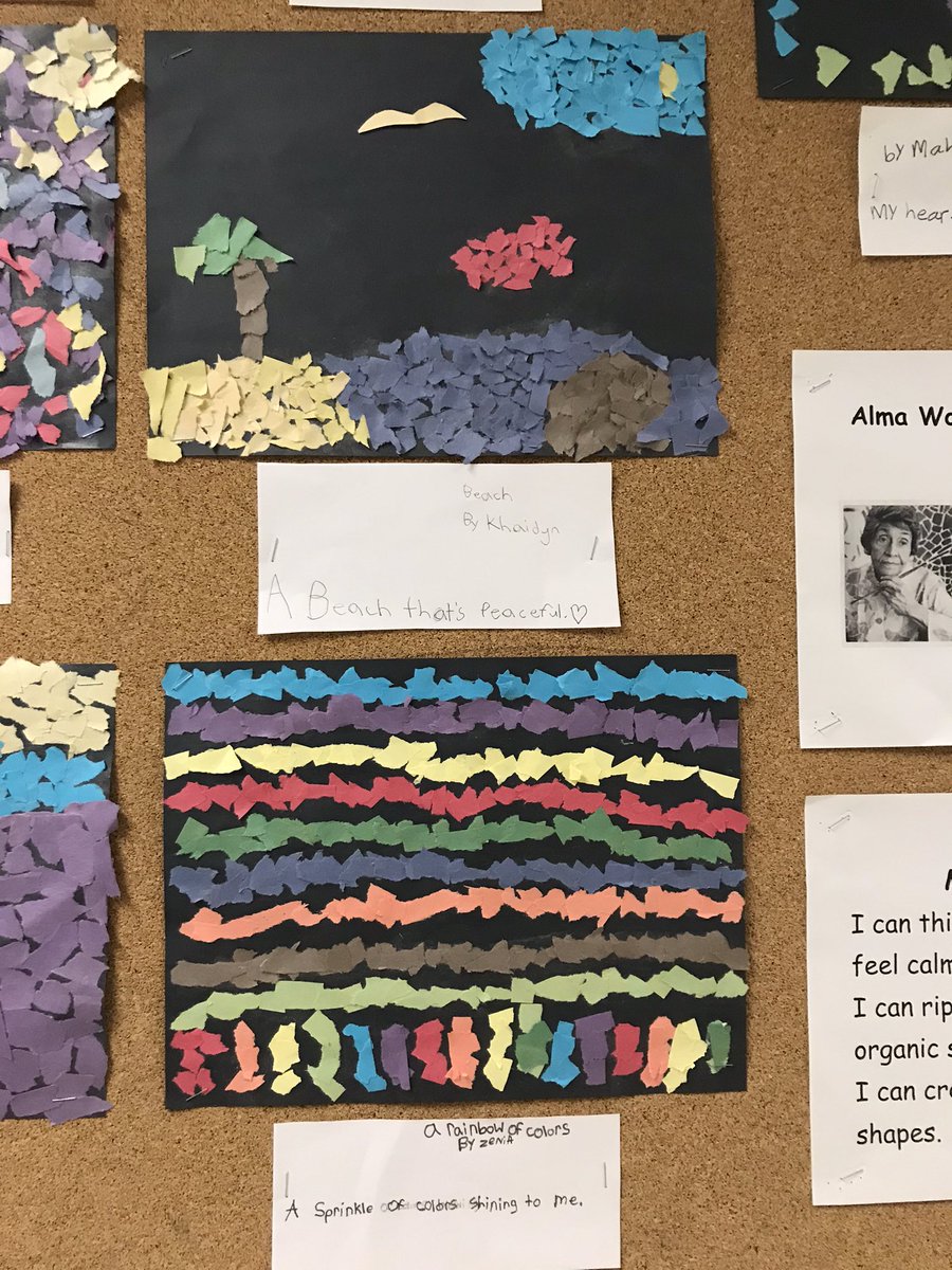 What makes you feel calm? Ss created #almawoodseythomas inspired abstract art. <a href="/TDSB_NMPPS/">Nelson Mandela Park</a> <a href="/EarlyYearsTDSB/">TDSB Early Years</a>