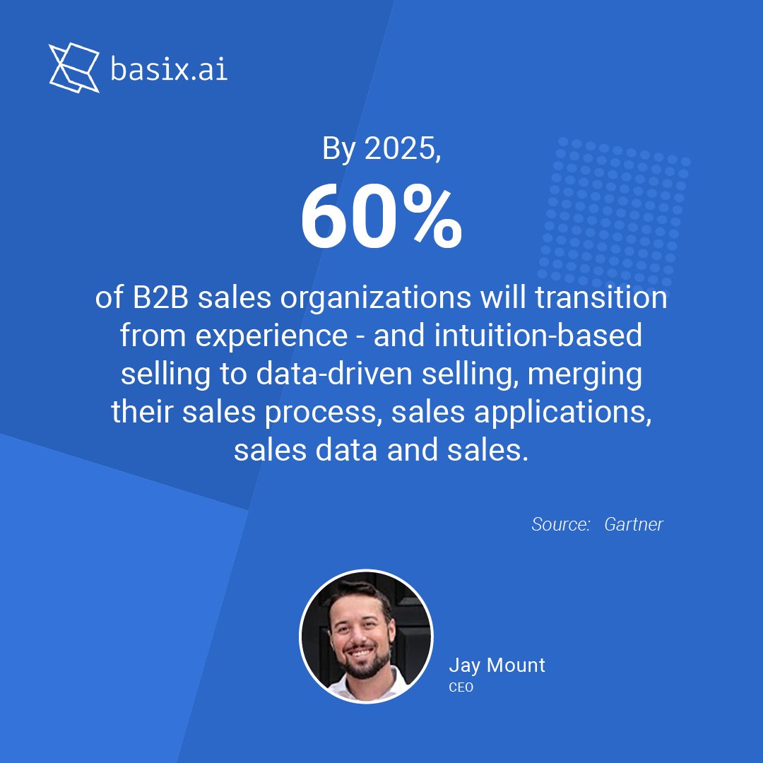Transitioning from experience and intuition-based selling to data driven appears as though the plan is to remove the human touch as much as possible from the sales process.

At the end of the day selling is about people. We can't lose sight of that.

#ceo #salesenablement #sales