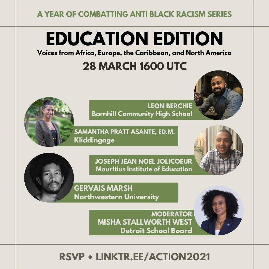 So excited to be chatting with such a diverse group of leaders about anti-racism in education this Sunday (3/28)! Tune in if you can! #leadership #education #equity