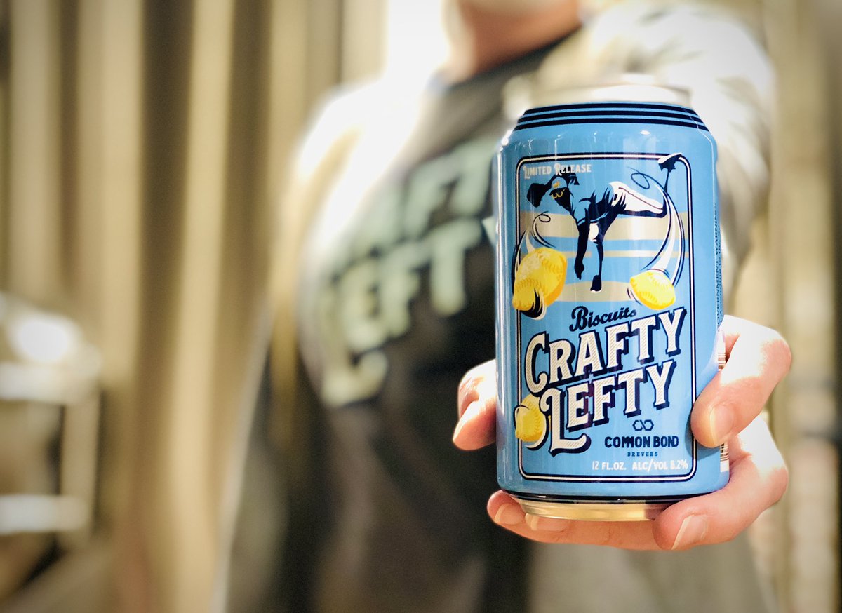 Opening Day is almost here! Look whose glossy new “Rookie” can is rolling off the line, “Crafty Lefty” 😎
Tart lemony flavor w/ a sweet wheat backbone instantly gets you ready for the crack of the bat.
#shareacommonbond #craftbeer #beerandbaseball #mymgm #montgomerybiscuits