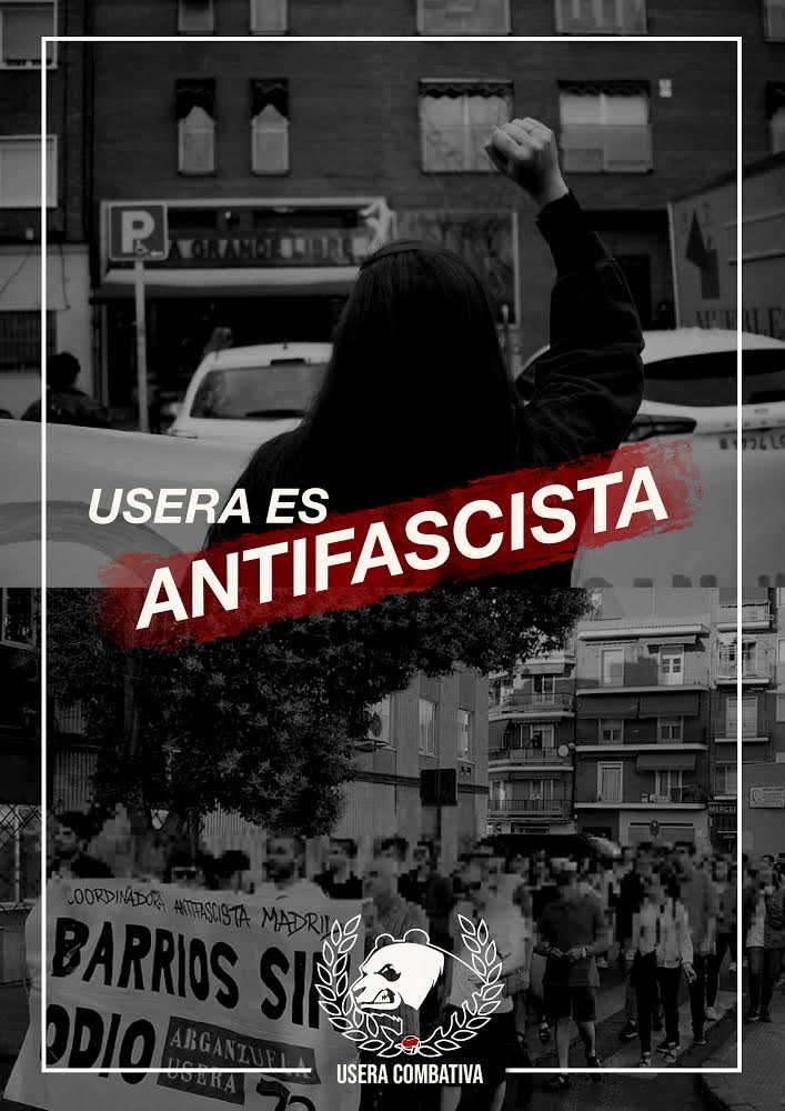 Userantifa's tweet photo. Usera es de su gente, de quien trabaja y construye barrio con sus vecinas. Para aquellos que siembran la intolerancia que sepan que siempre nos tendrán enfrente ✊🏽
#usera #antifascista #BarriosAntifascistas #UseraCombativa #UseraFeminista https://t.co/9OB1v1YAj9
