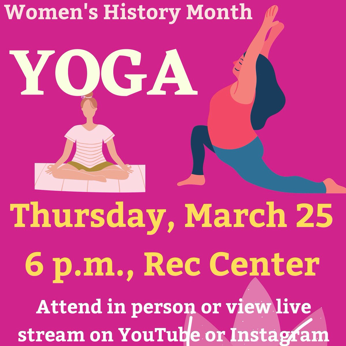 If you’re attending in person, register at cris.memphis.edu/Program/GetPro… #uofmemphis #yoga #WomensHistoryMonth