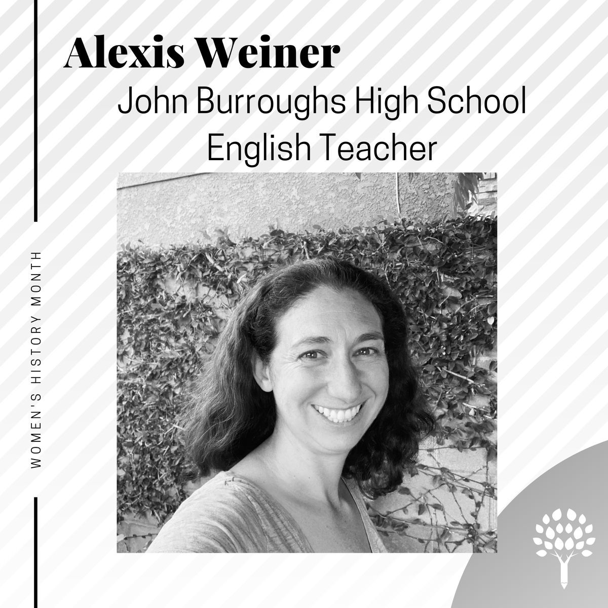 BurbankArtEd's tweet photo. In a speech when she was twelve years old, Mrs. Weiner said that she hoped to be a middle or high school English or history teacher. #WomensHistoryMonth https://t.co/9zWipTu55V