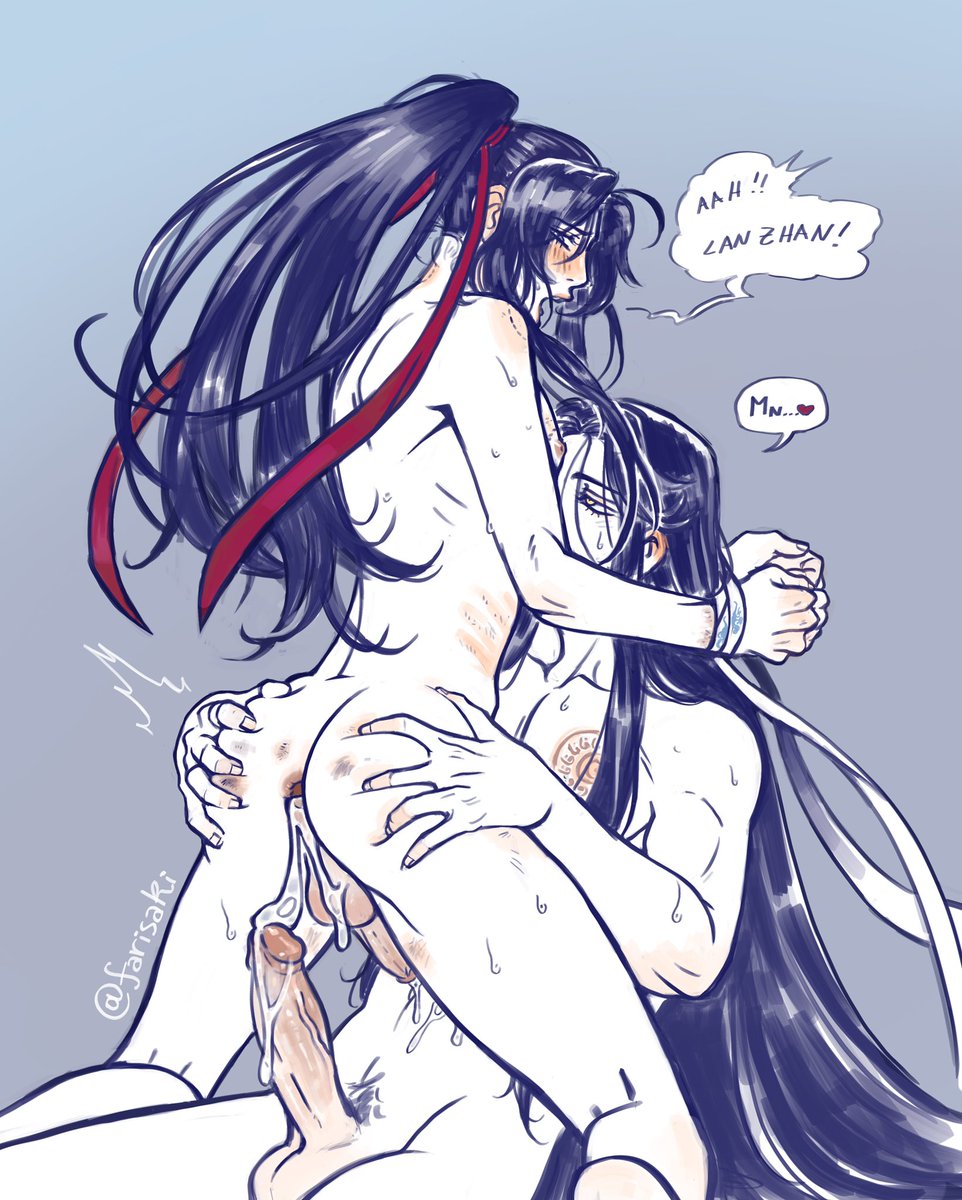 My eyes are burning but i absolutely had to clean this WangXian sketch before going to bed