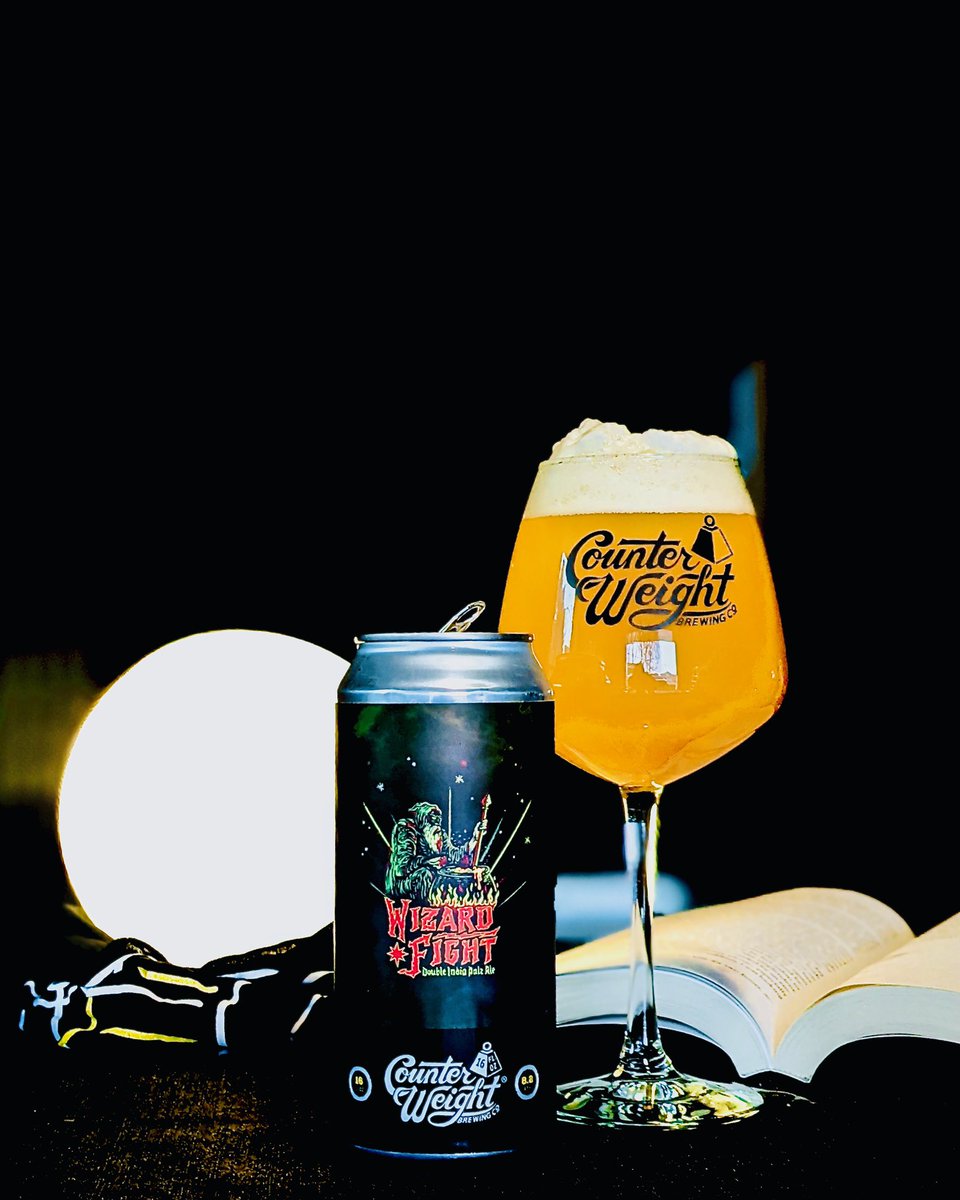 BrewingWeight's tweet photo. One of the original Counter Weight hoppy beers is back! Wizard Fight DIPA manifests again with its big and citrus forward aromatics. Imbued with tropical and stone fruit qualities, 4 packs will be ready to go at opening on Friday! 8.2%-$15/4pk
#CounterWeightBrewingCo
#WizardFight https://t.co/aCjofuJ0fy