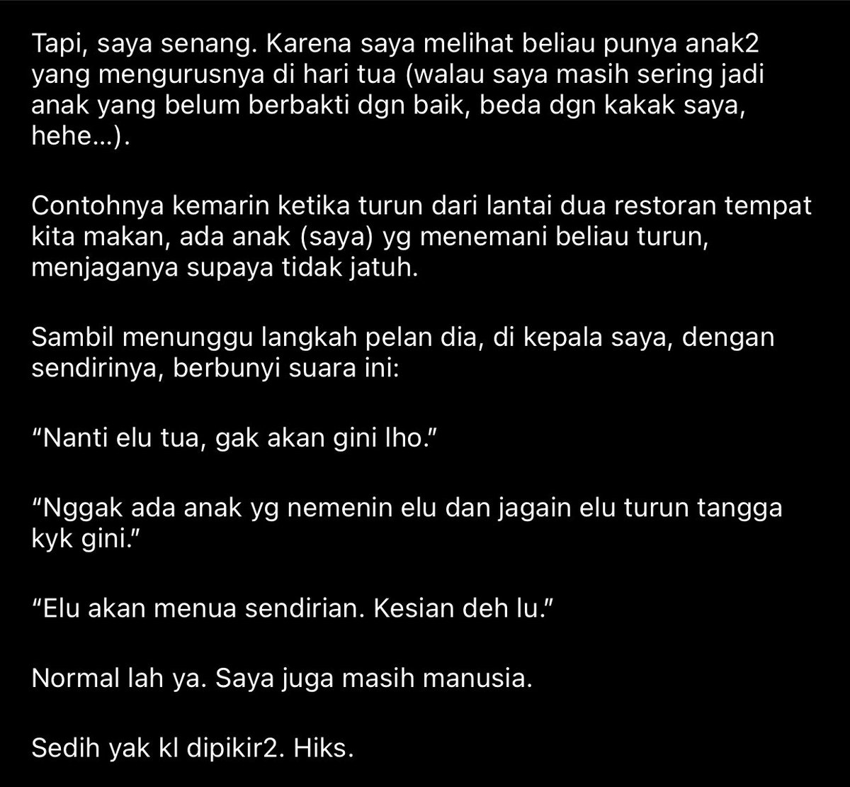 edwardsuhadi's tweet photo. Kesian deh gua nanti menua sendirian, hiks 😢 https://t.co/DDfFFoatr4