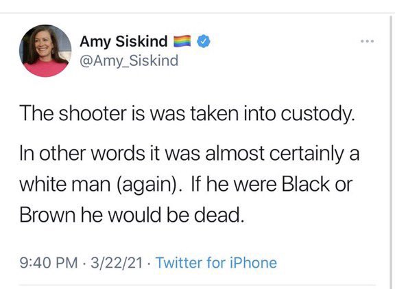 HBwriterMike's tweet photo. Is it because he’s a Biden supporting anti-Trump Syrian Jihadi and not a “white man” as you claimed?
This was an actual #BoulderTerroristAttack and doesn’t fit your anti-white and gun grabbing agenda. 2 months into Biden’s stolen presidency and we have terrorism again. https://t.co/Msd4zgsgvx