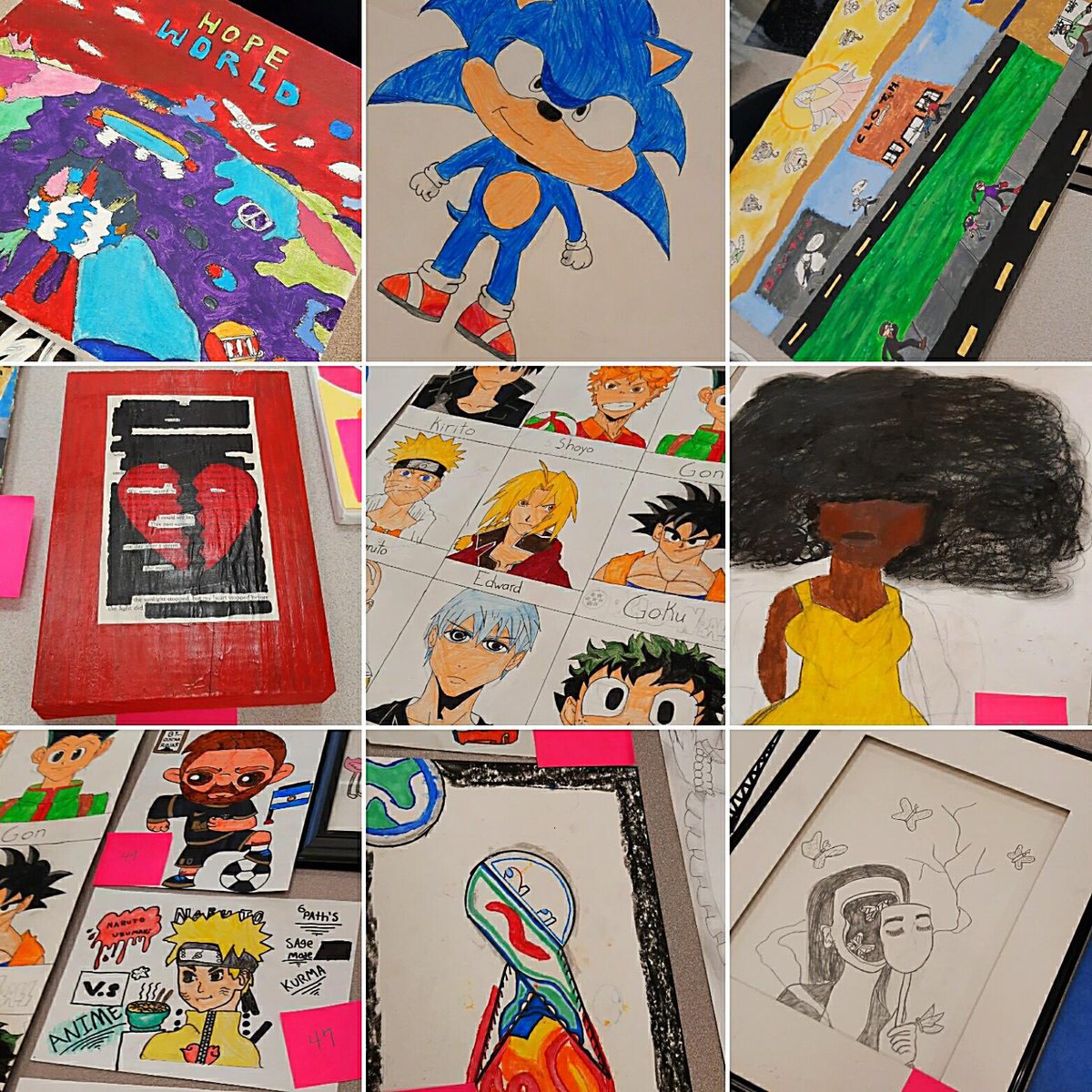 Selma_Middle's tweet photo. We are #SelmaProud of the students who entered the art competition!  Which are your favorites?  #SelmaArtSmarts #WeAreSelma https://t.co/9FDuUGaVi5