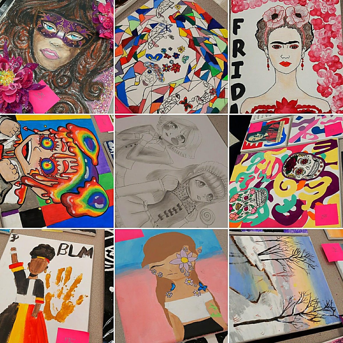Selma_Middle's tweet photo. We are #SelmaProud of the students who entered the art competition!  Which are your favorites?  #SelmaArtSmarts #WeAreSelma https://t.co/9FDuUGaVi5