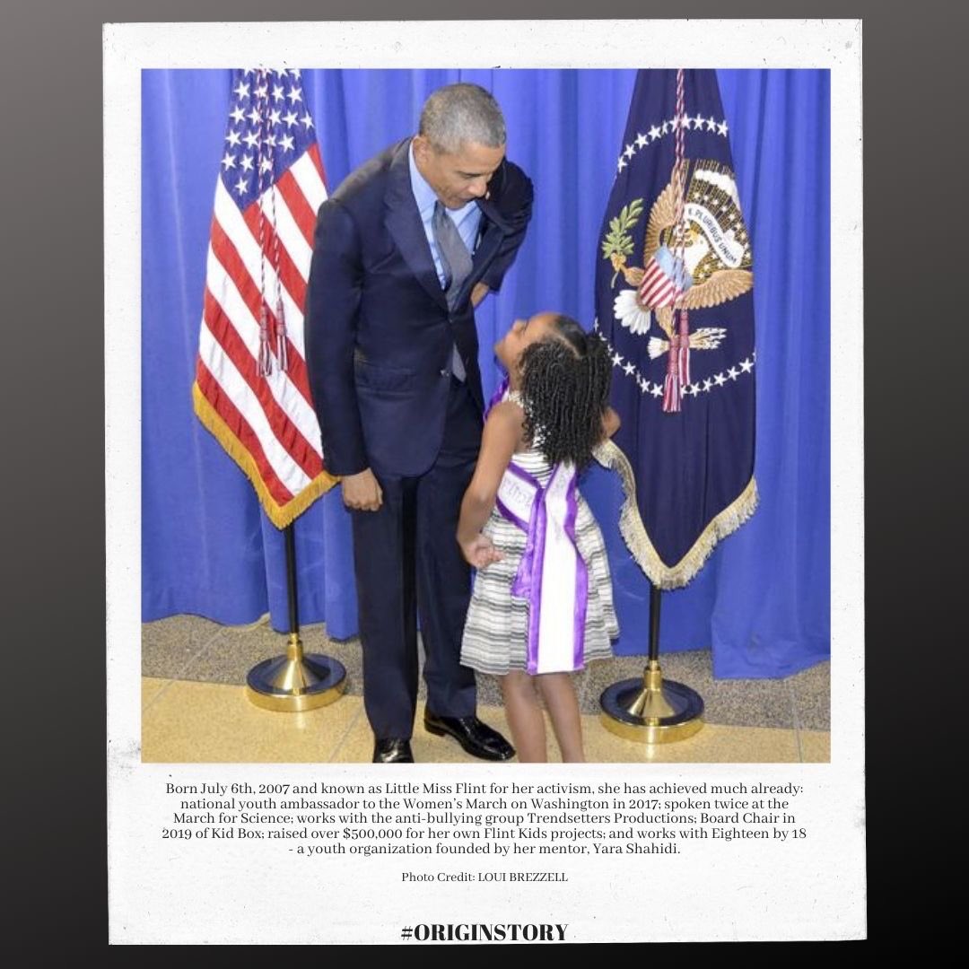 WomenStorySalon's tweet photo. Today’s #StoryADay: #youth activist @LittleMissFlint Mari Copeny. Check out her #StoryCore, #OriginStory, #StorySurprise &amp; thoughts on going to the @UN #CSW65 #InHerWords #WorldWaterDay #Women #leadership  #ClimateAction #EqualityCantWait  #ClimateJustice #WomensHistoryMonth https://t.co/6WP7XzhtoI