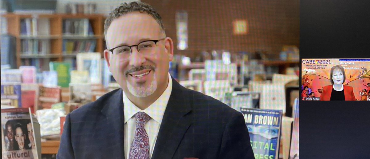 vozdechristina's tweet photo. Kicking off #CABE2021 #GoCABE our new Secretary of Education Dr. Miguel Cardona @SecCardona @teachcardona ¡Pa’ Lante! 🙌🏼 #Bilingual #Multilingual https://t.co/n2HGy5z54Z