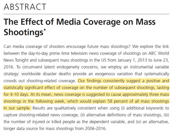 SteveStuWill's tweet photo. Media coverage of mass shootings seems to increase the risk of future shootings. https://t.co/f2zfwl4rgy https://t.co/QIzDfWylwD