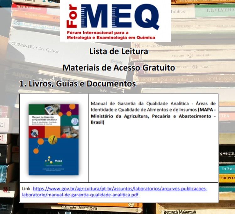 for_meq's tweet photo. O ForMEQ publicou uma lista de leitura de conteúdo em português (Livros, Guias e Software) sobre Garantia da Qualidade e assuntos relacionados:
Link: https://t.co/Ypxit9xoM7

#ForMEQ #GarantiaQualidade #Qualidade #Lusofonia #Acreditação #QuímicaAnalítica https://t.co/wXzMo3LGdE