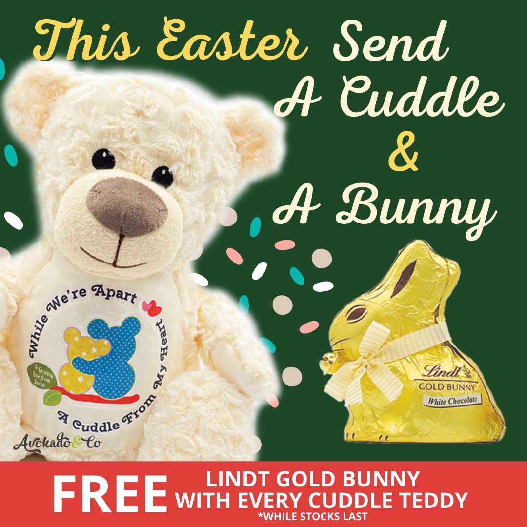 To help make Easter a little more special, we are offering a FREE Lindt Chocolate Gold Bunny with Every “Send A Cuddle Teddybear” ** while stocks last. #easterhugs #easterholidays #easterbunny #eastergiftsireland #irishmadeeasterbunny