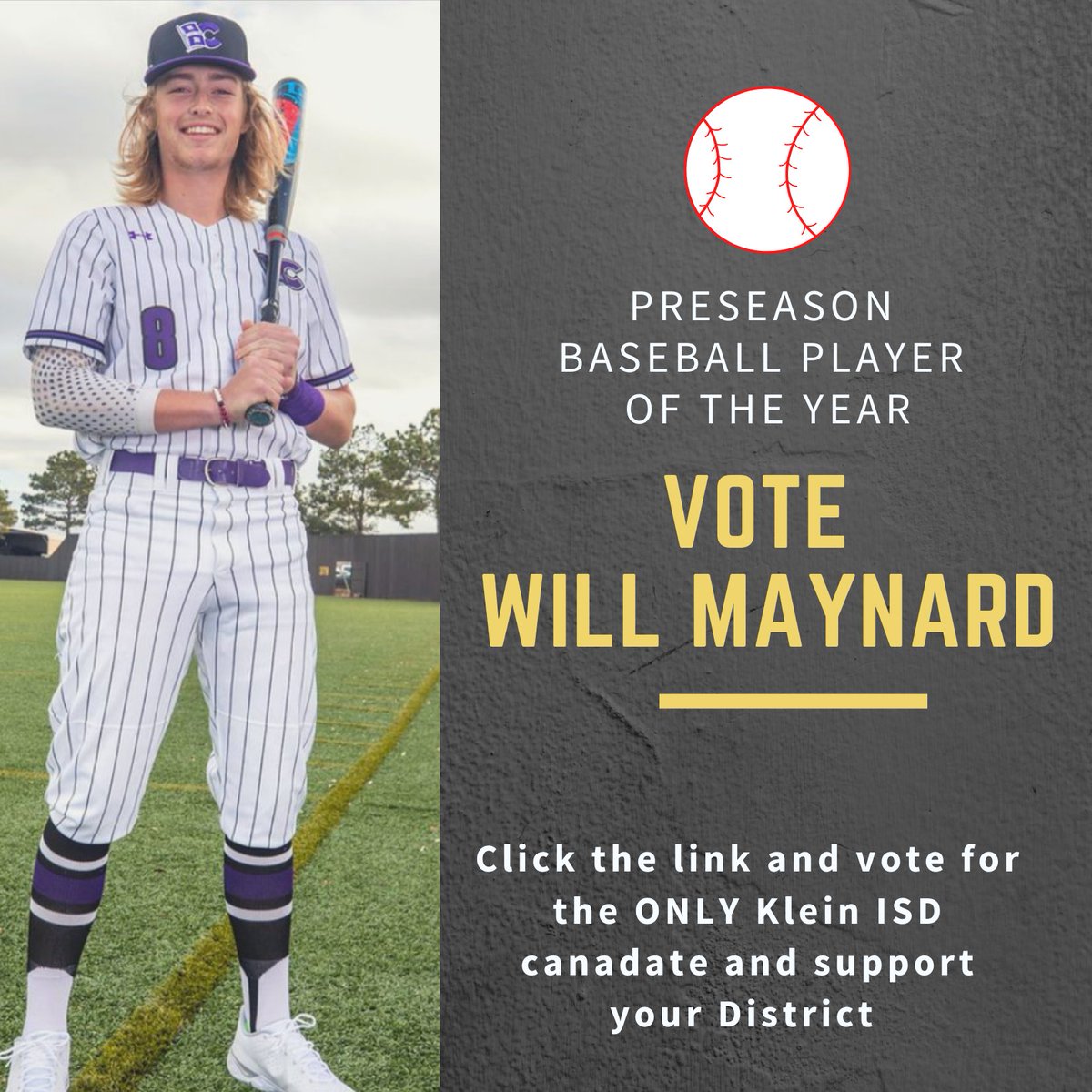 DarlingsDugout's tweet photo. Vype Houston Preseason Player of the Year Poll  ⚾️ Poll closes 3/28 VOTE NOW!!  ⚾️  https://t.co/zngT3QGidg  @KleinISD @CAIN_ATHLETICS @KleinCain @KCainBaseball @AggieBaseball #ReignCain https://t.co/Him1uOEKq2