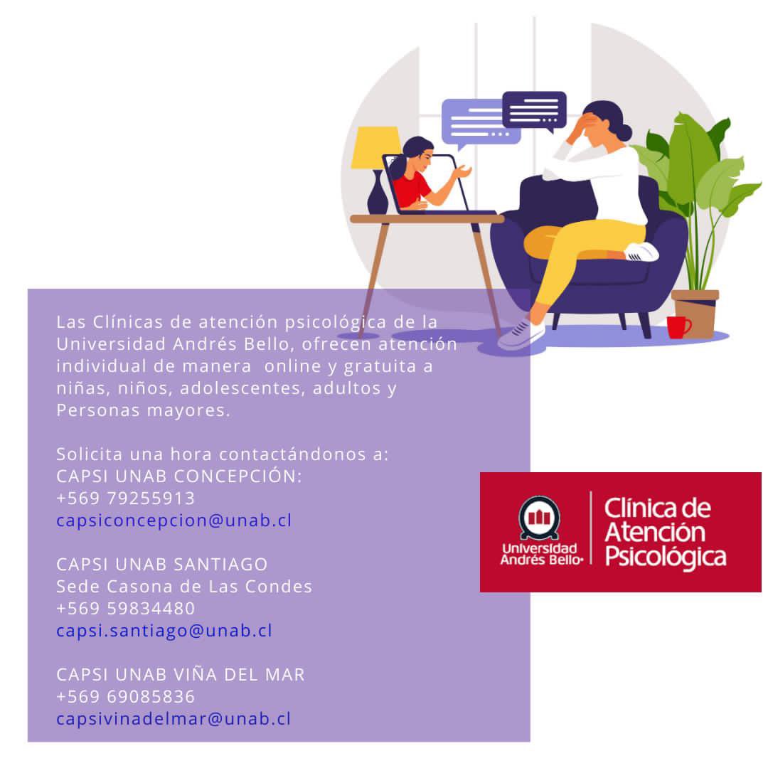 Nuestras Clínicas de Atención Psicológica ofrecen atención online gratuita a niñas, niños, adultos y personas mayores. Más información 👇🏽👇🏽👇🏽
