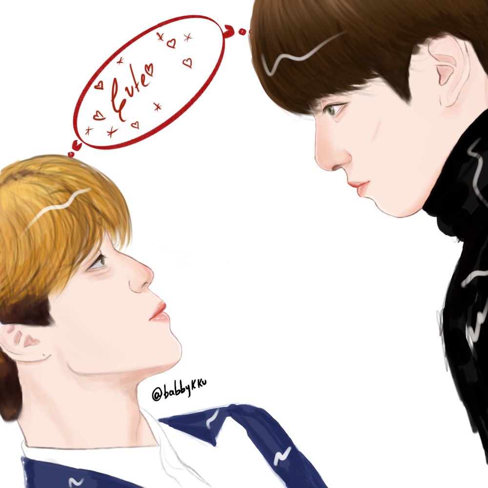 bykkyu_2's tweet photo. Acá uno de mis intentos dibujando a Jimin y Jungkook 🐰💗🐥

#JUNGKOOK #JIMIN #JIKOOK #kookmin https://t.co/CLTkwYweH0