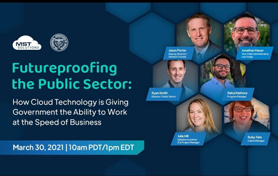 Join us for our latest #webinar and discover how the Industrial Commission of Arizona – charged with serving the safety and welfare of Arizona’s #workforce
mstsolutions.zoom.us/webinar/regist…
#govtech #publicsector #innovation #Salesforce