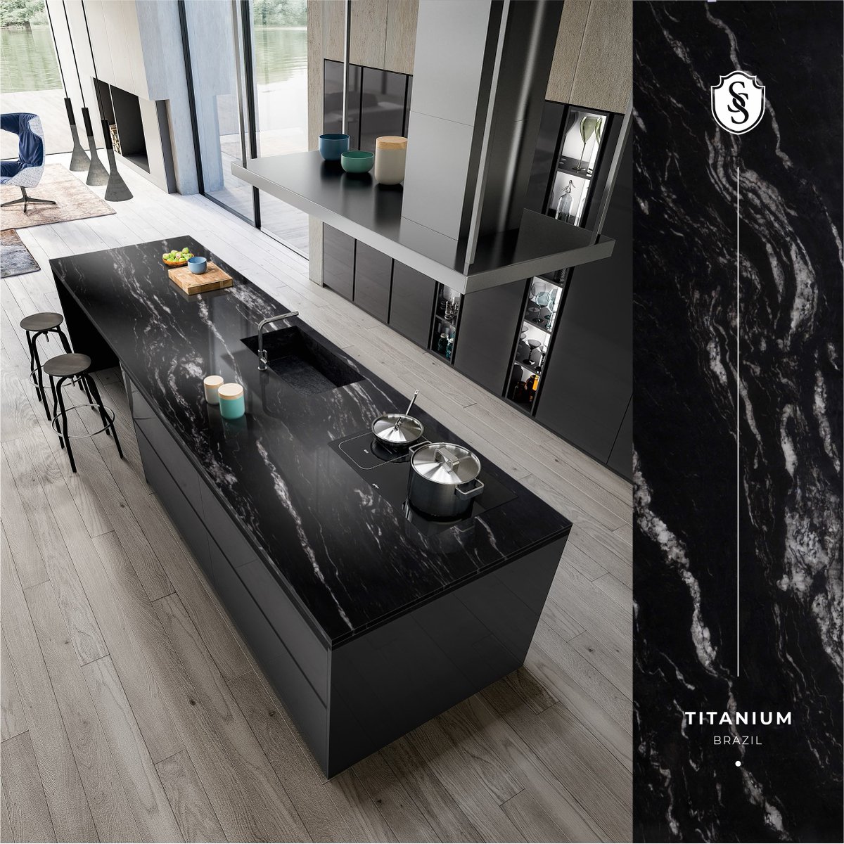 Explore the charm of #Titanium granite from brazil.

Now #InStock
Visit Sunderlands showrooms in #Omaha, #Kansas, #DesMoines, #StLouis to experience more in this category.

#countertops #granite #kitchendesign #granitecountertops #kitchenrenovation #kitchencountertops