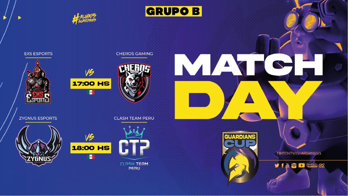 Los enfrentamientos del grupo B, también fueron formidables los equipos lo dejaron todo en la arena pero para algunos no fue suficiente. 
Arbitro:<a href="/oskiitar_05/">XxOscar N1xX</a> 
@EXS_EsportsGG vs <a href="/CherosGaming_/">Cheros Gaming</a> 
Arbitro:<a href="/_Franco_Dm/">Franco_CR</a> 
<a href="/Zygnus_/">Zygnus E-Sports</a> vs <a href="/ClashTeamPer1/">Clash Team Perú</a> 
Diseñador: <a href="/Faka31/">Facundo Ruiz Diaz</a>