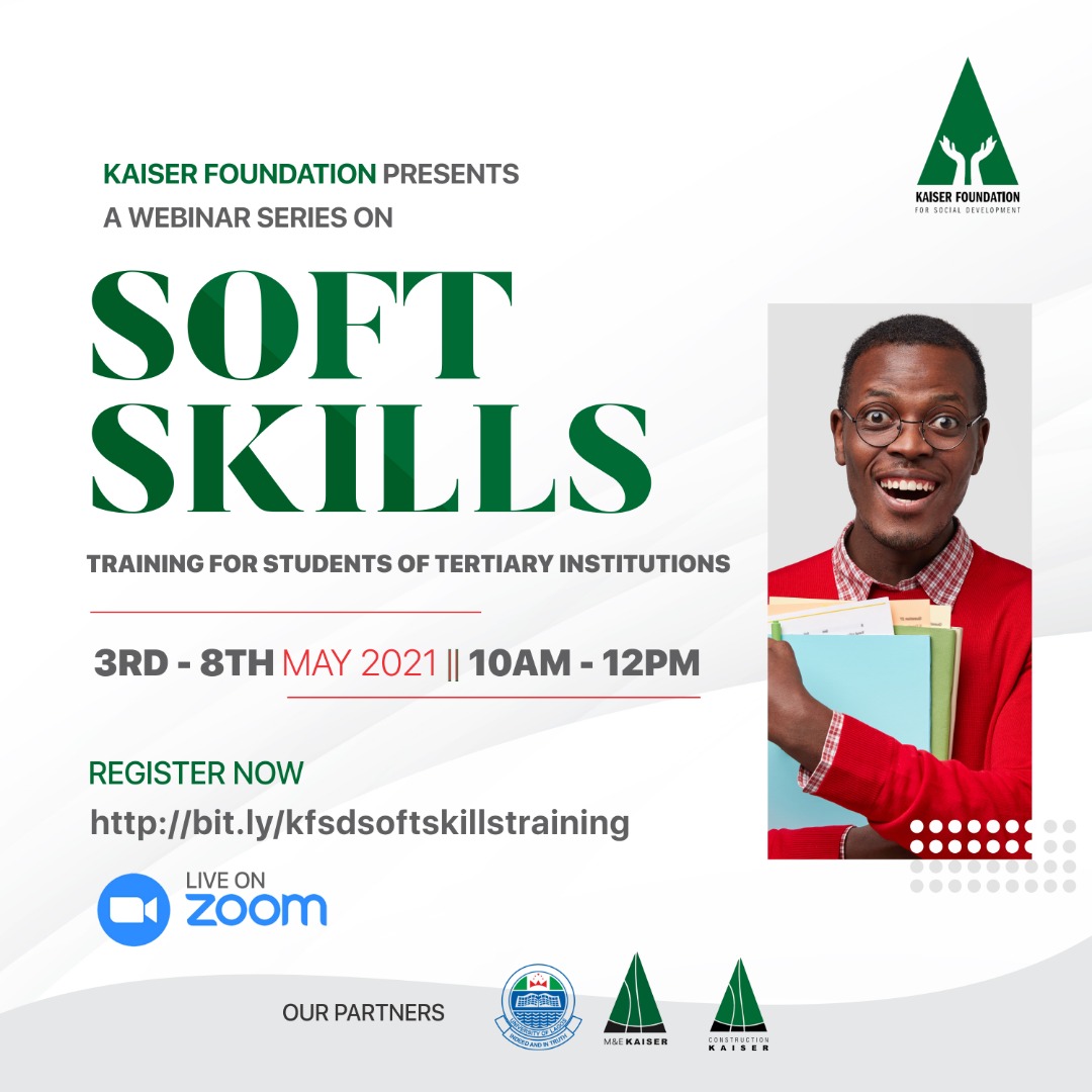 kaiser_Fsd's tweet photo. Soft Skills are the set skills you need to be a better professional.
Kaiser Foundation for Social Development is here with another edition of Soft Skills Training for Undergraduates.
.
#softskillstrainingforundergraduates #VerifiedErica #knust  #construction #kaiserfoundation https://t.co/GB4wtaOrL9