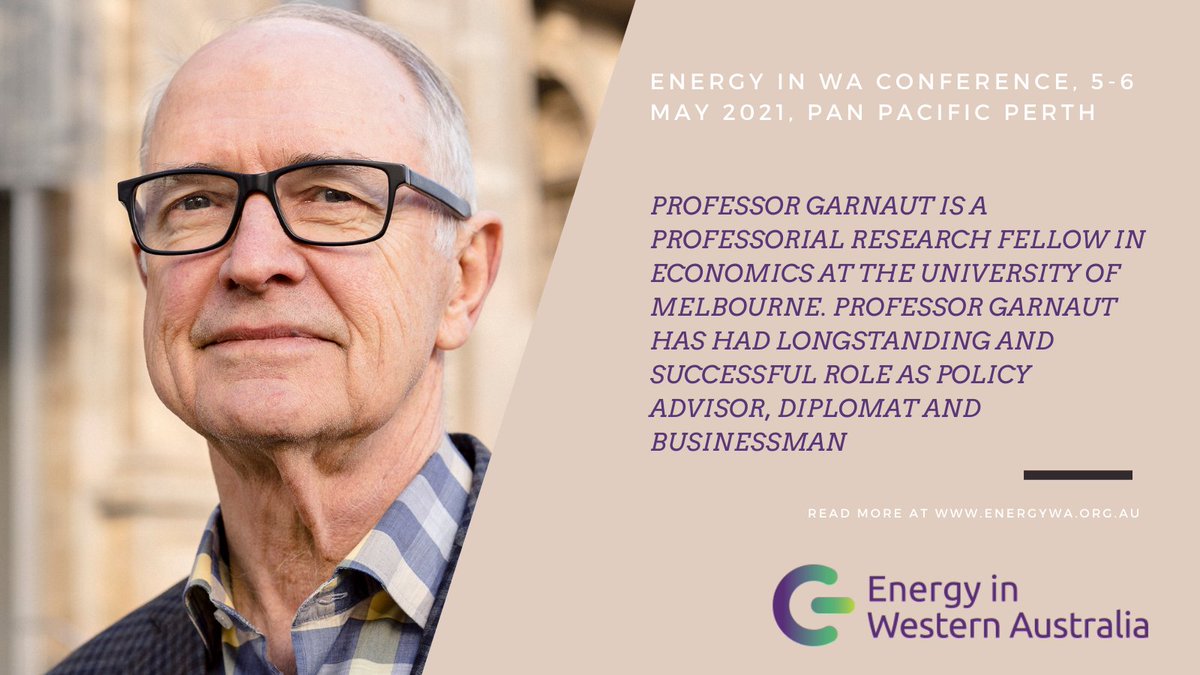 EnergyWA1's tweet photo. We are pleased to announce that Professor Ross Garnaut will be speaking again at this year's EWA Conference. 
Don't forget to register for the conference at https://t.co/yYwRq8TgTI https://t.co/UHhp3yHLDV