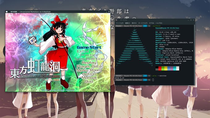 Linuxで新作の東方虹龍洞で遊ぶ Fascodenetwork Blog