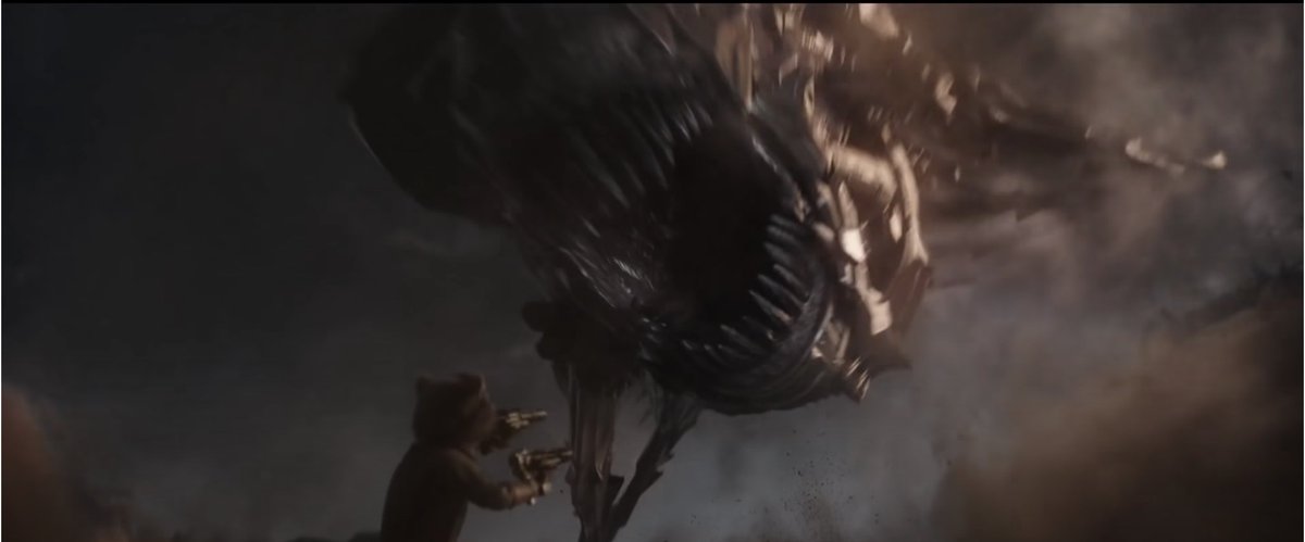 Adriandhy's tweet photo. Rewatched Endgame and realized:

Had Tony took his breath pauses between "I.... Am... Iron Man.." just a second longer, Rocket would've been eaten LOL. https://t.co/2XdKcflATr
