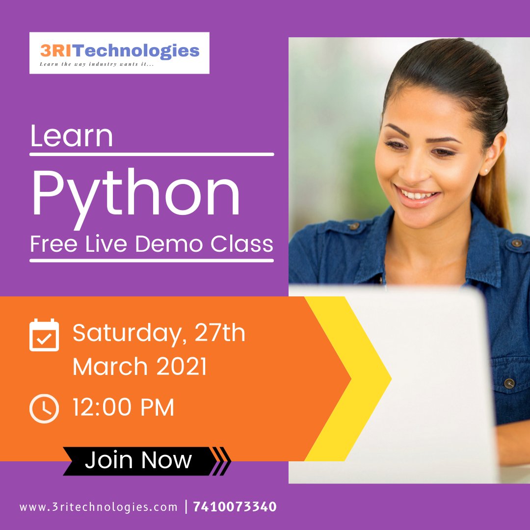 3RITechnologies's tweet image. Free Demo Available
Gain In-depth Knowledge of Python Code
Certification Course, 100% Job Assistance, Updated Content, Flexible Batches.
Call 7410073340
Visit - zcu.io/6QE1
#pythoncareer #pythonjobs #pythoncoding #pythondeveloper