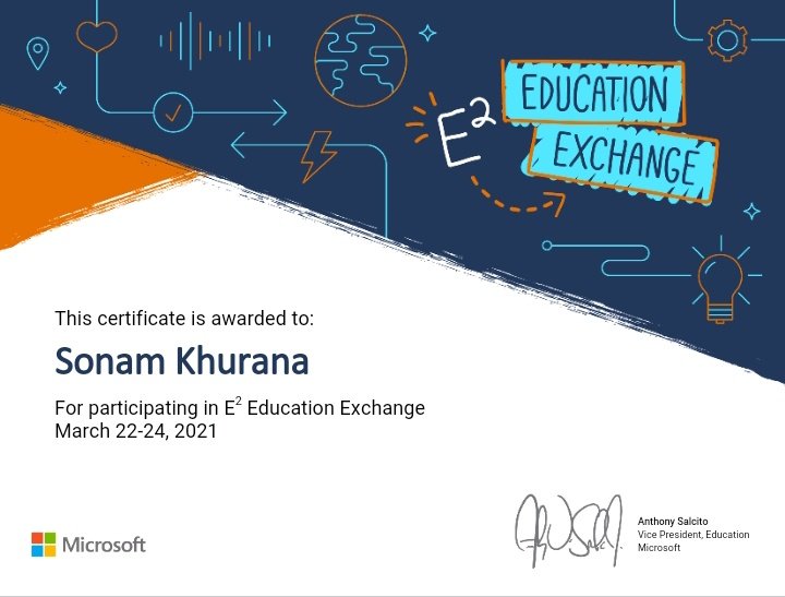 Participation Certificate #E2 Event #E22021 #MicrosoftEDU #E2everywhere <a href="/STSWSRAJGOMAL/">S.T.S. World School (Official)</a> <a href="/AnthonySalcito/">Anthony Salcito</a> <a href="/MicrosoftIndia/">Microsoft India and South Asia</a> <a href="/Prabhjo60556013/">Prabhjot Gill</a> <a href="/STSWSRAJGOMAL/">S.T.S. World School (Official)</a>