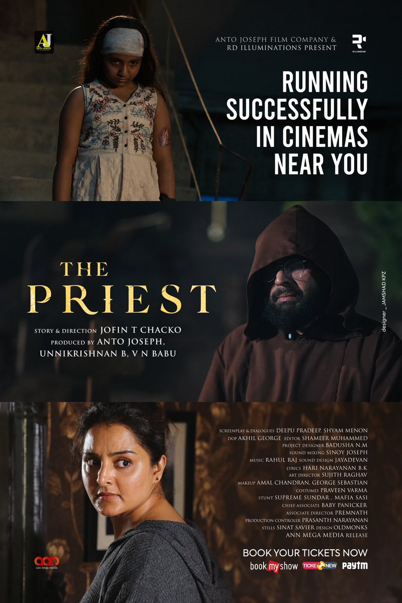 IamAntoJoseph's tweet photo. #ThePriest Running Successfully In Cinemas ! 😊

@mammukka @ManjuWarrier4 @Nikhilavimal1 @AJFilmCompany @AanMegaMedia Release! https://t.co/4GGbmRRvaW
