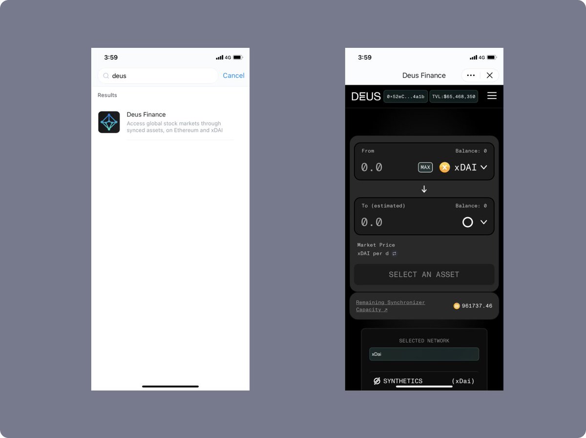 imTokenOfficial's tweet image. Thanks to the new custom networks feature, imToken now supports @xdaichain !😎

Simply add xDAI to your networks (via 1 click in the Chainlist DApp) to send tokens &amp;amp; use DApps:

@DeusDao @honeyswap @perpprotocol @componentx @Omen_eth @SwaprEth + more

Welcome to imToken! 🙏