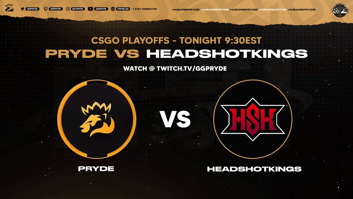 PLAYOFFS. TONIGHT. 

Our CS:GO team is facing off against @HSKingsGG in our first <a href="/ESEA/">ESEA League</a> Advanced playoff match of the season. 

9:30pm (EST) - Twitch.TV/GGPryde
