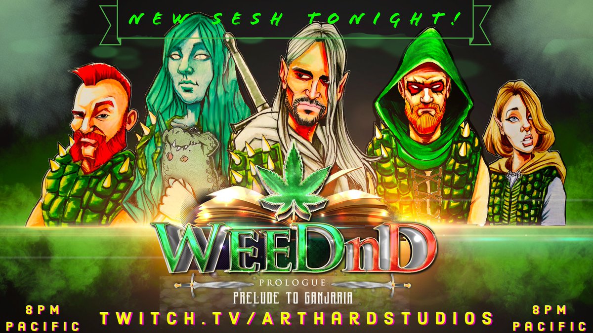 Bringing you the very best in high fantasy each and every Tuesday at 8pm pacific on Twitch.tv/arthardstudios 

#dnd #dnd5e #ttrpg #cannabis #cannabisculture #CannabisNews #cannabisnormalcy #weedlife #weedlifestyle #weed #arthard #weednd #Tuesday #dungeonsanddragons #originalart