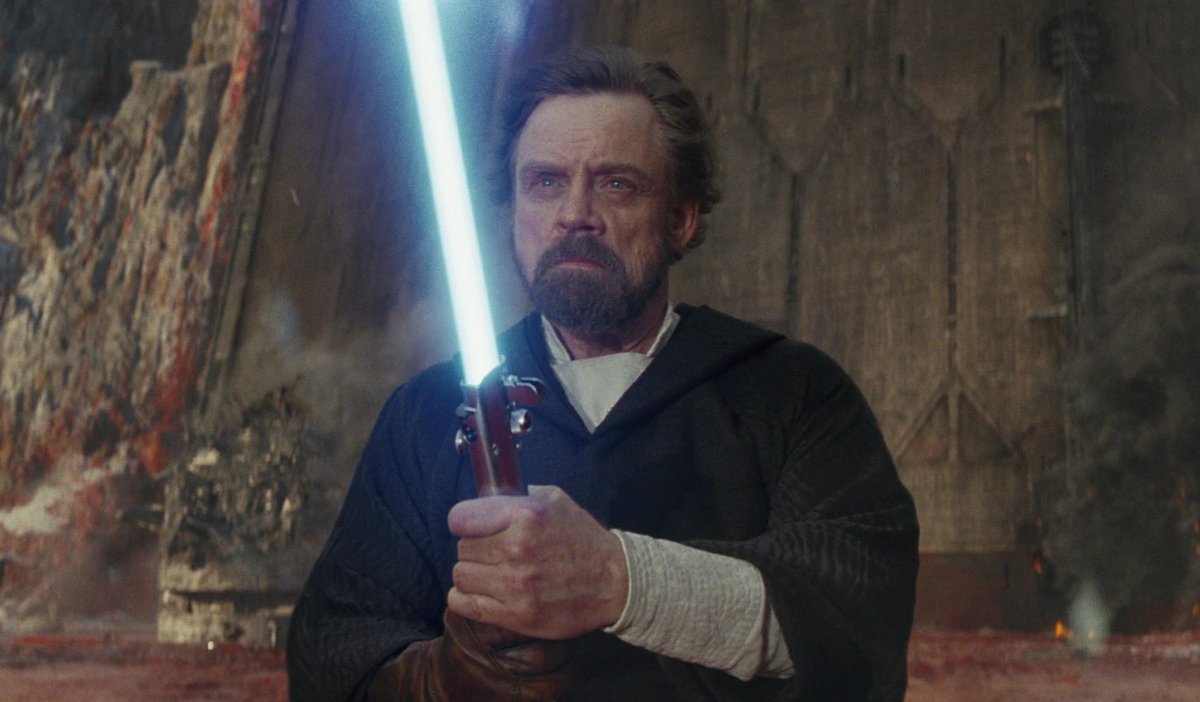Things look desperate until... Luke Skywalker shows up. And he appears to be untouchable by the First Order's heavy fire, luring a very angry Kylo Ren into a duel and giving the Resistance time to organize an escape.