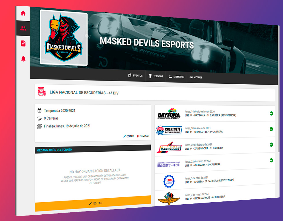 IrcController's tweet photo. Gestiona tu equipo de arriba abajo, programa tus torneos, tus eventos, planifica tus carreras, comparte setups entre tus compañeros, programa los coches y mucho mas... https://t.co/5vsoVj7W6A