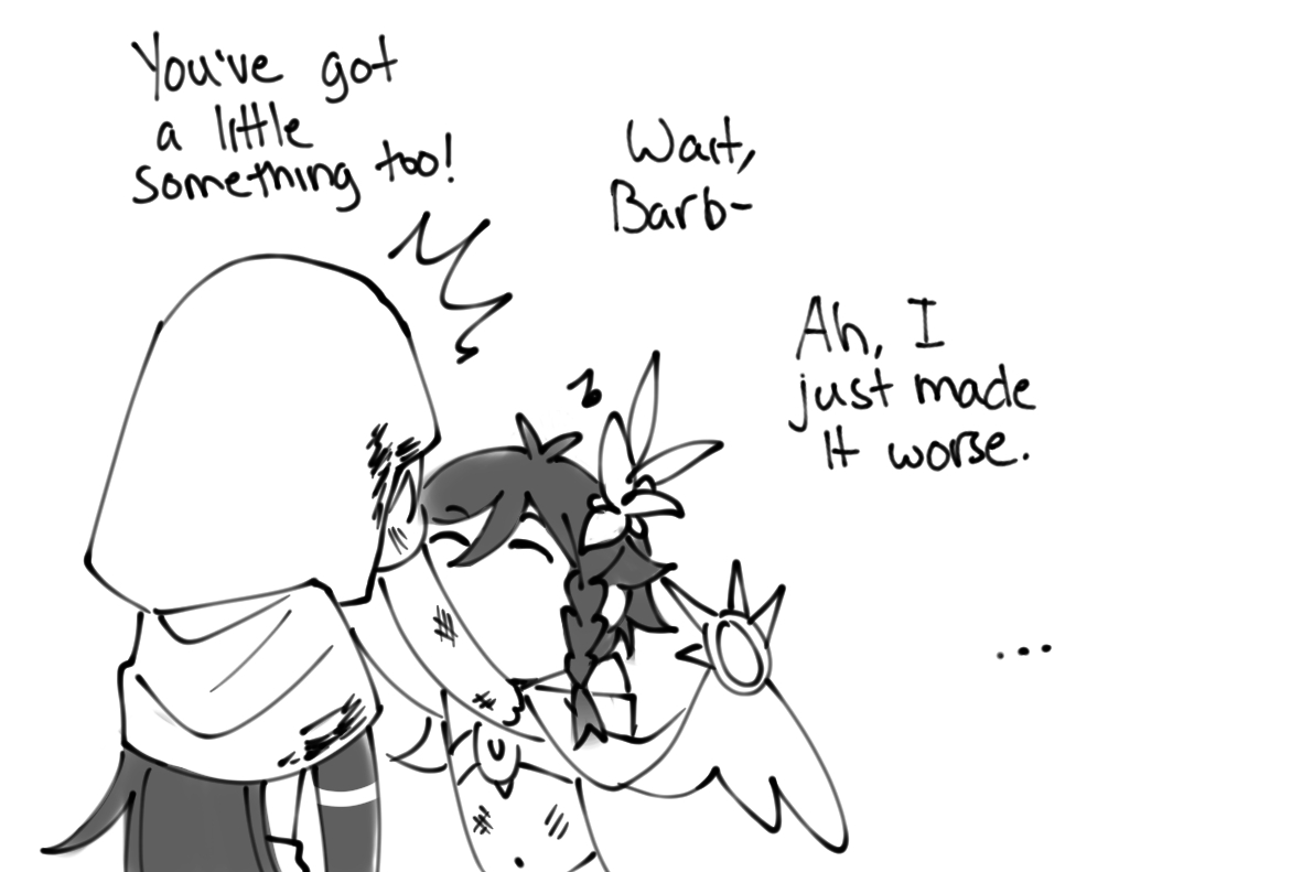 syruubi's tweet photo. Uh, warning for a bit of blood I guess? I wanted to draw some more serious zhongven dialogue but I'm not even sure if it made sense in the end _(:3」∠)_ 
I still don't know how to draw them at all...I should practice a bit more https://t.co/7WInMuTEPU