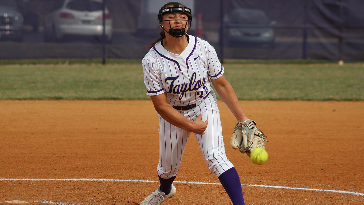 SB | Strong Pitching in Opener Highlights RV Taylor's Doubleheader Split with Huntington | <a href="/TU_Softball/">Taylor University Softball</a> 
 - taylortrojans.com/article/softba…