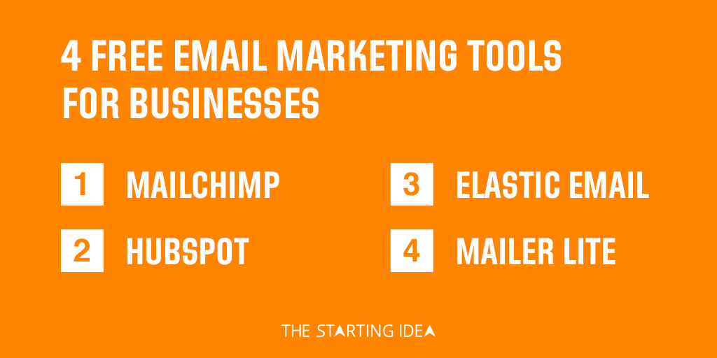 thestartingidea's tweet photo. 4 free #emailmarketing tools for #business

1)Mailchimp
2)Hubspot
3)Elastic Mail
4)Mailet Lite https://t.co/oNf1n52Odg